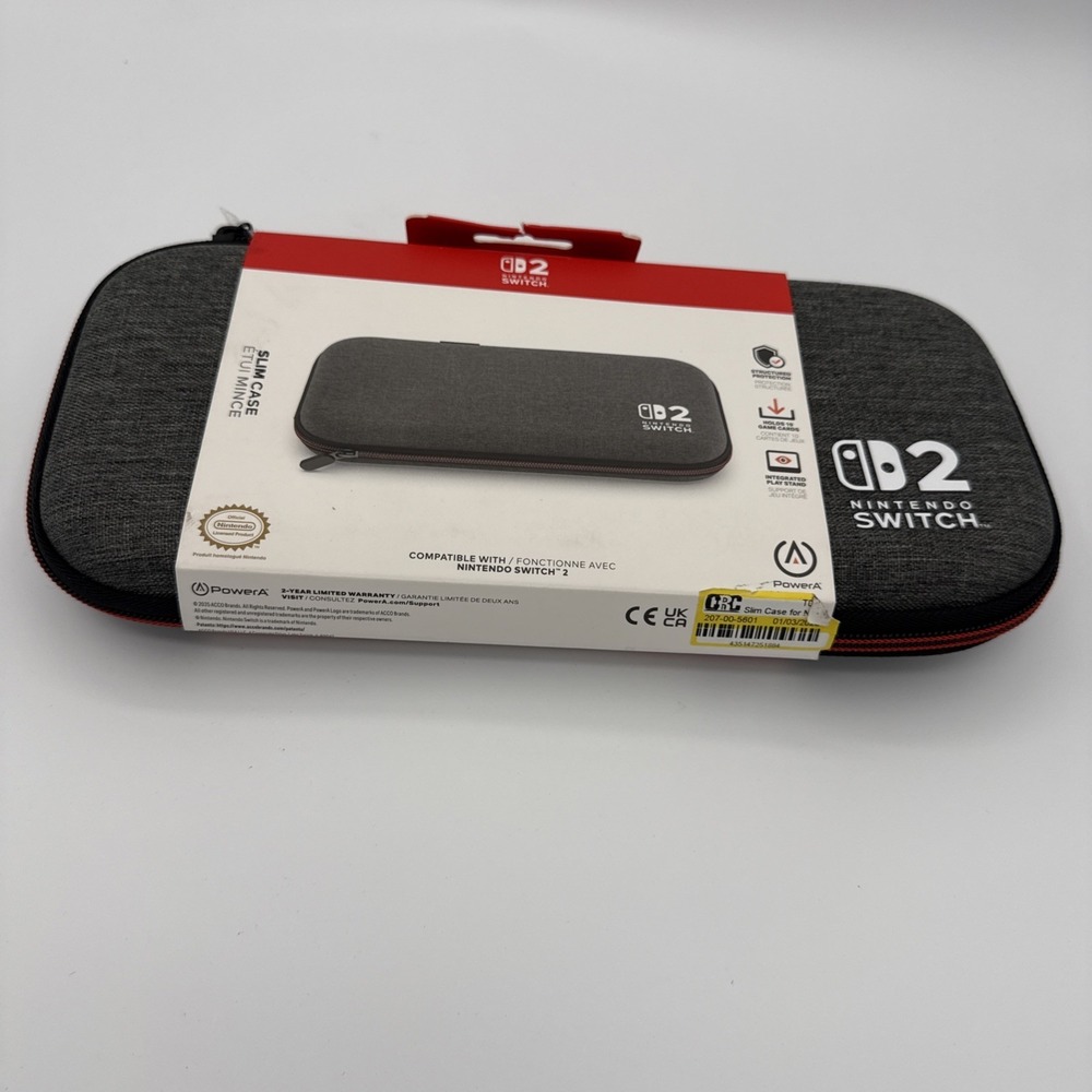 PowerA Slim Case for Nintendo Switch 2 in Dark Heather Gray New